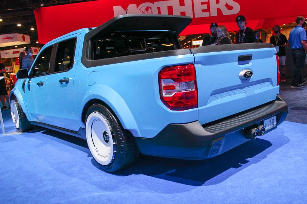 Ford Maverick PIC REQUEST:  underneath behind spare tire…NO TOW PACKAGE Tucci-Hot-Rods-Ford-Maverick-SEMA-2021-3