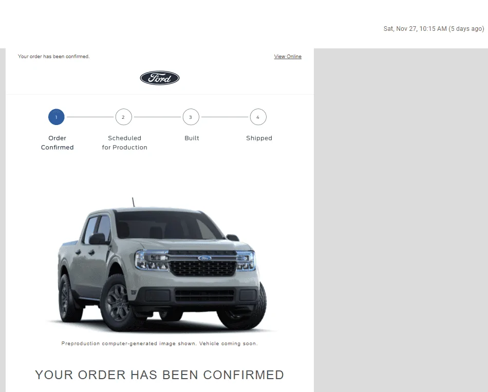 Ford Maverick 📣 12/2 Scheduling Email Received Group [Emails Arriving!!] Maverick Confirmation