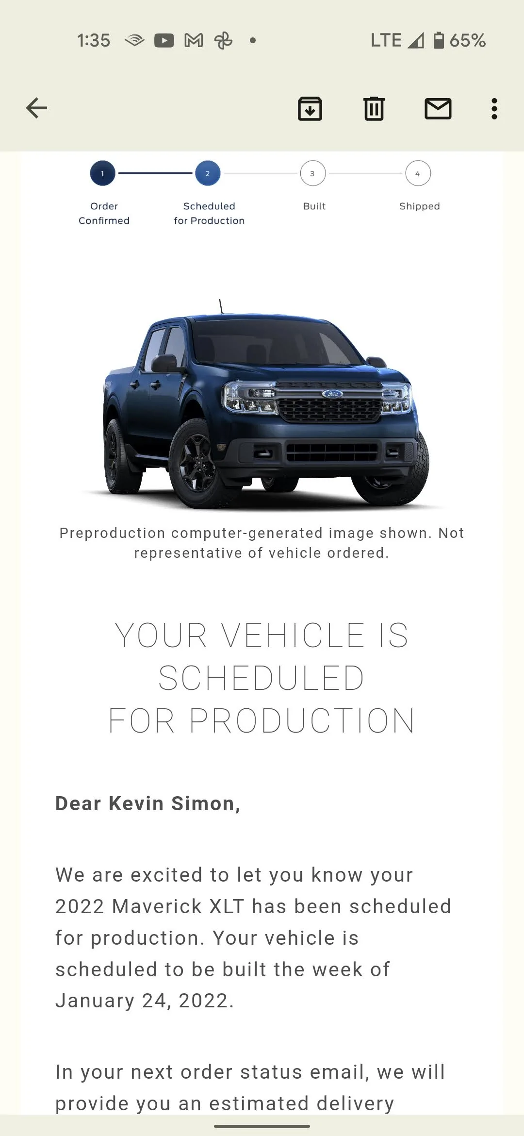 Ford Maverick 📣 12/2 Scheduling Email Received Group [Emails Arriving!!] Screenshot_20211202-133514