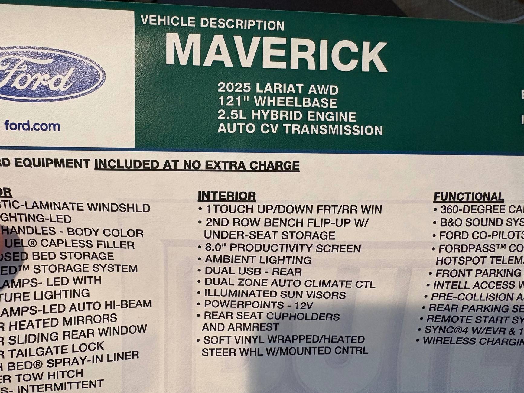 Ford Maverick 2025 Hybrids – all with HF55 CVT??? IMG_8824