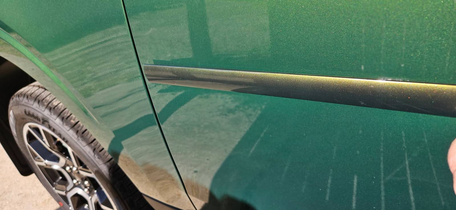 Ford Maverick Eruption Green (FA) paint match issues with aftermarket accessories side m 4