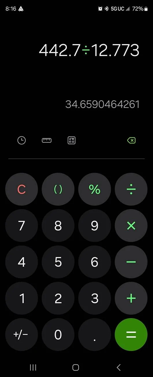 Ford Maverick Hybrid fuel mpg Screenshot_20250415_201633_Calculator