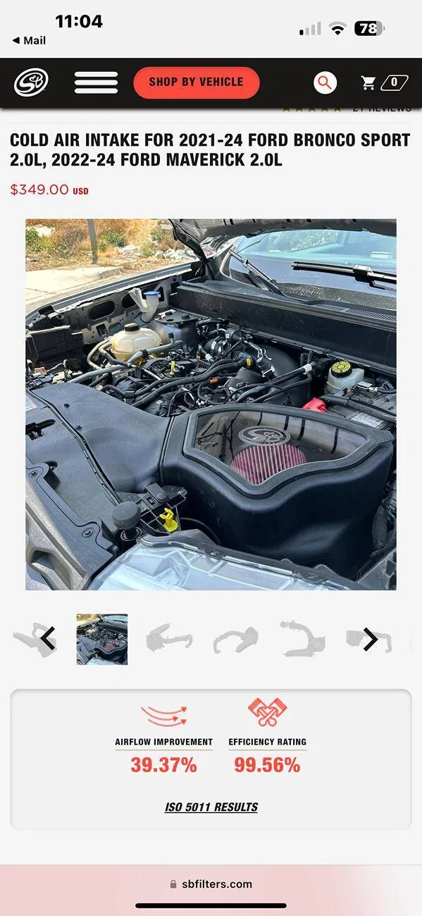 Ford Maverick S&B intake installed. What a difference IMG_2257