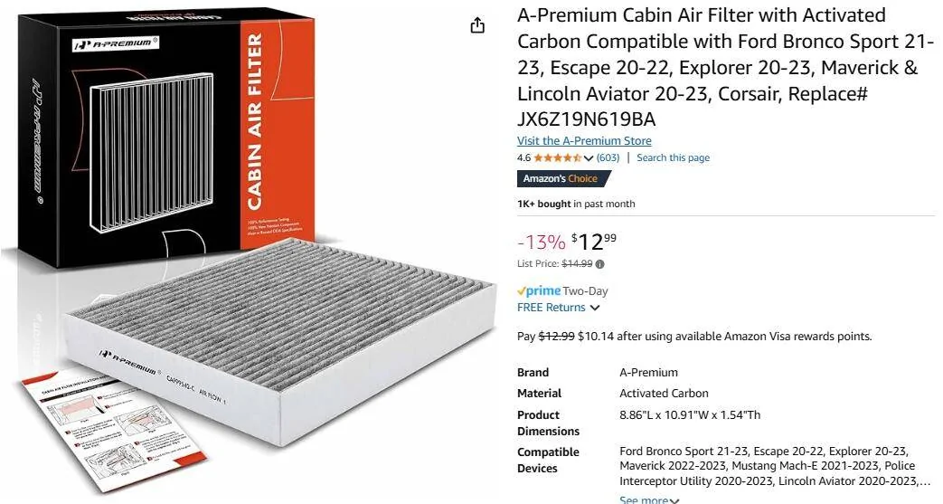 Ford Maverick OEM cabin air filter thread with links and pics.  Premium OEM vs. regular OEM. 1744978996621-l