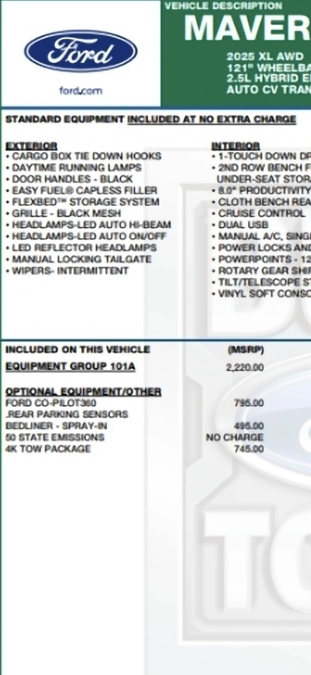 Ford Maverick I'm back. Picked up a 2025 EG AWD Hybrid. Screenshot_20250418_145019_Gallery
