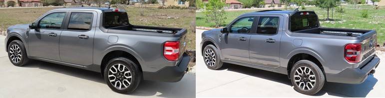 Ford Maverick My Blackout Treatment Side Angle Compare