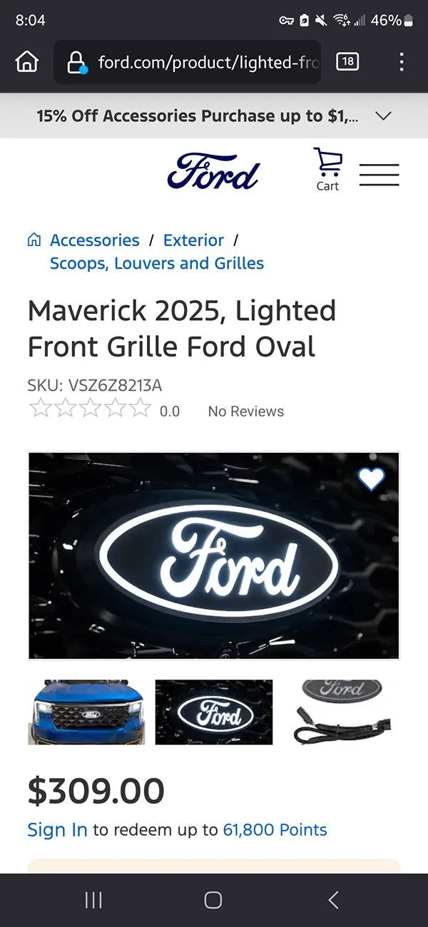 Ford Maverick Ford LED Grille Emblem 1745463890053-2o