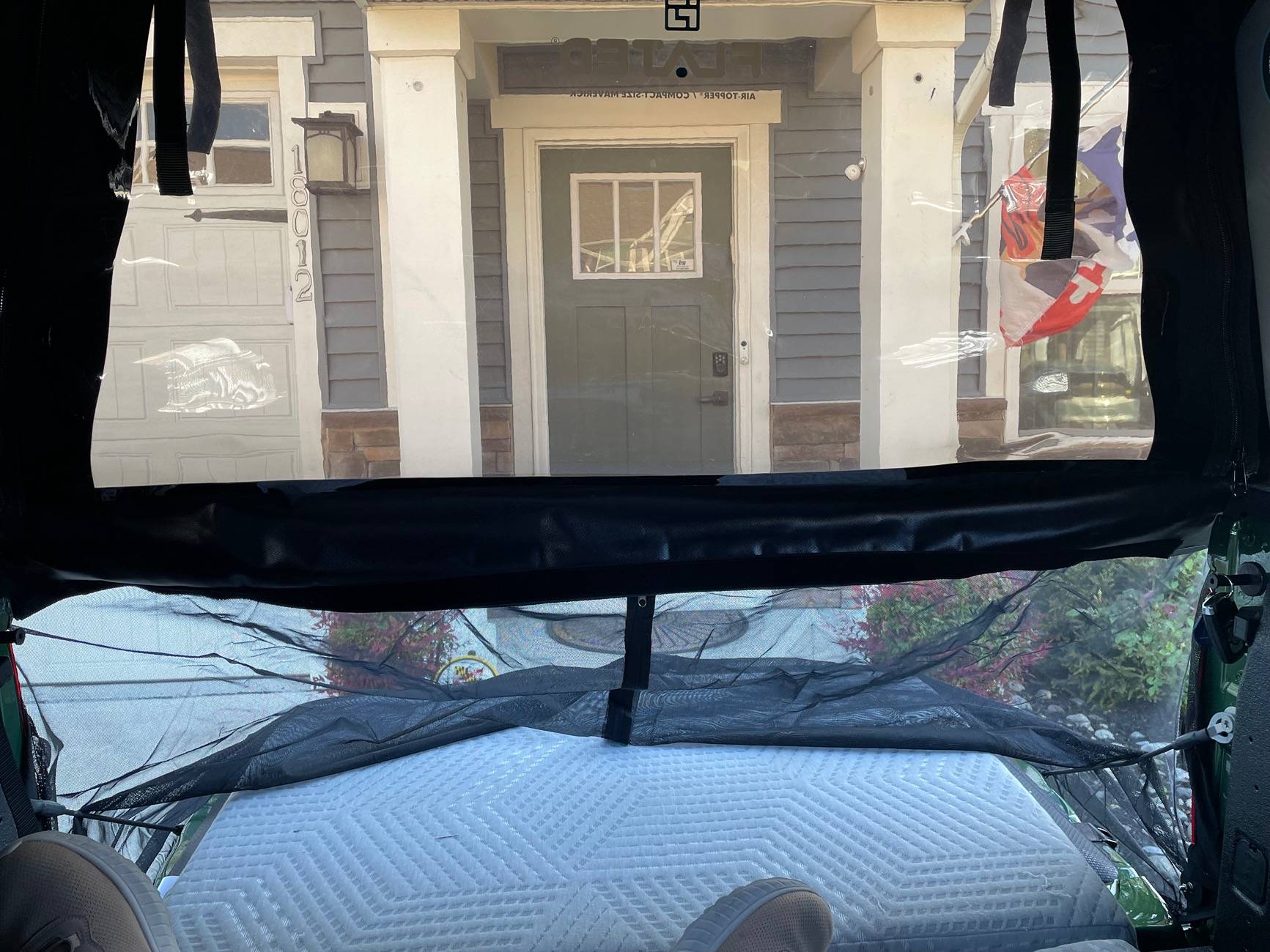 Ford Maverick Flated Air-Topper Bed Canopy Installed IMG_2426