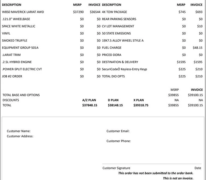 Ford Maverick Good deal? Ordering 25' LARIAT 1746023096663-1v