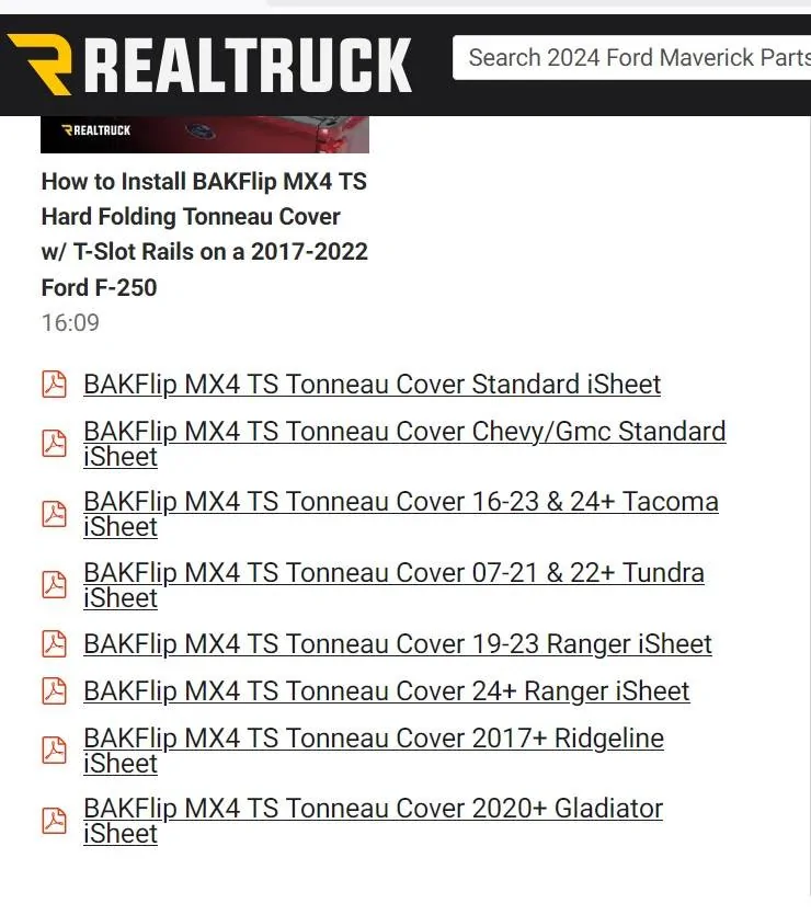Ford Maverick 🌟 Introducing the NEW BAK MX4 TS w/ T-Slot Rails! 🌟 Screenshot 2025-04-30 123022