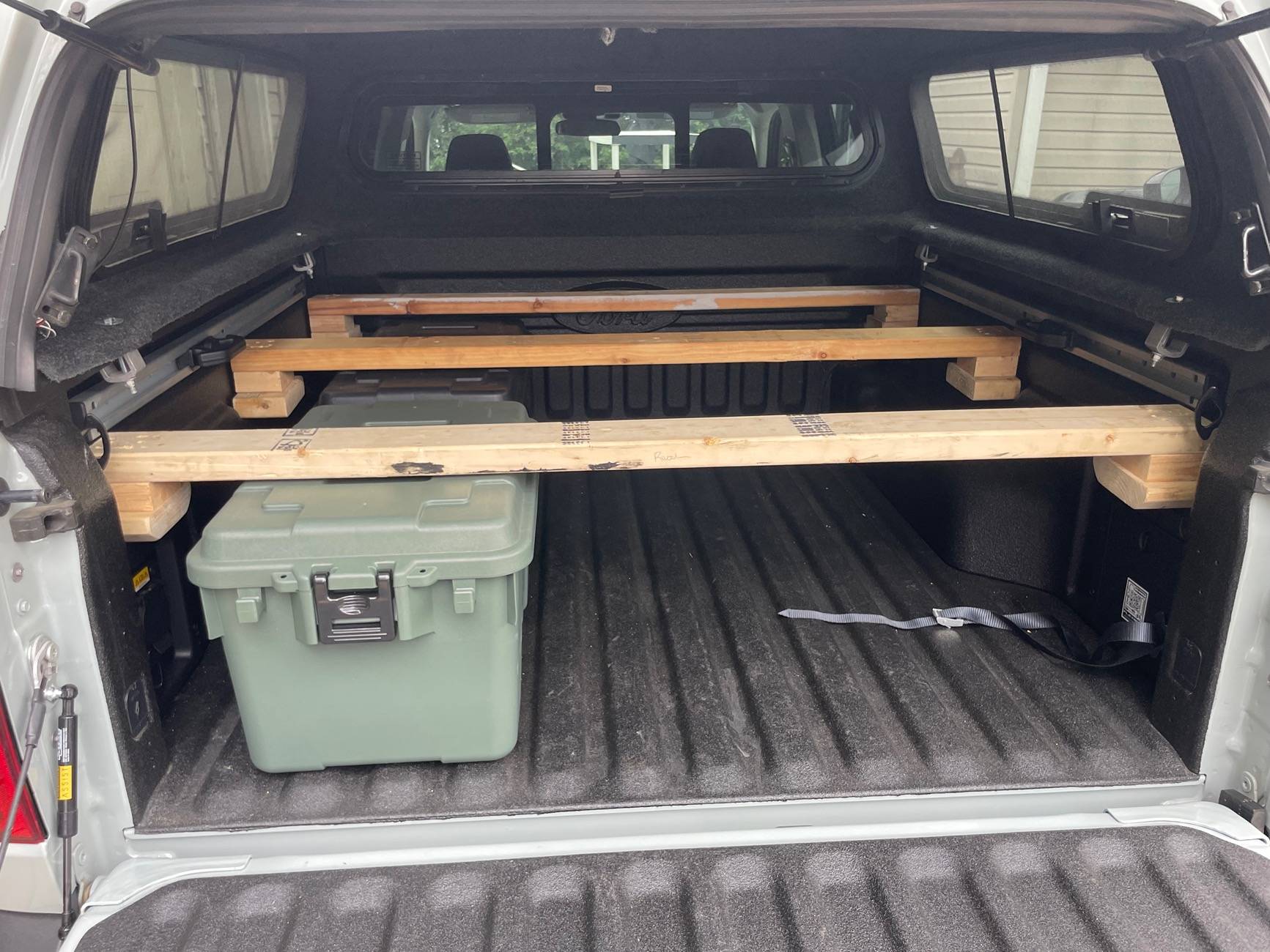 Ford Maverick Tremor light overlanding single person camper setup build. IMG_7503