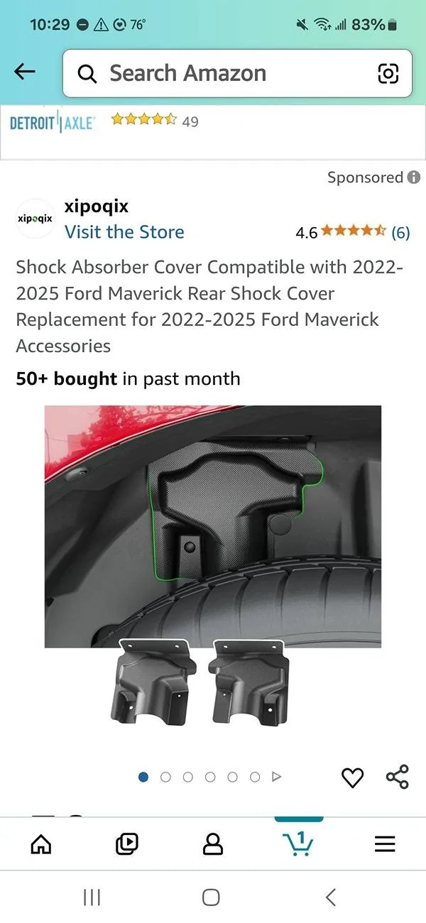 Ford Maverick Rear Wheel Shock Shield Cover Screenshot_20250505_102932_Amazon Shopping