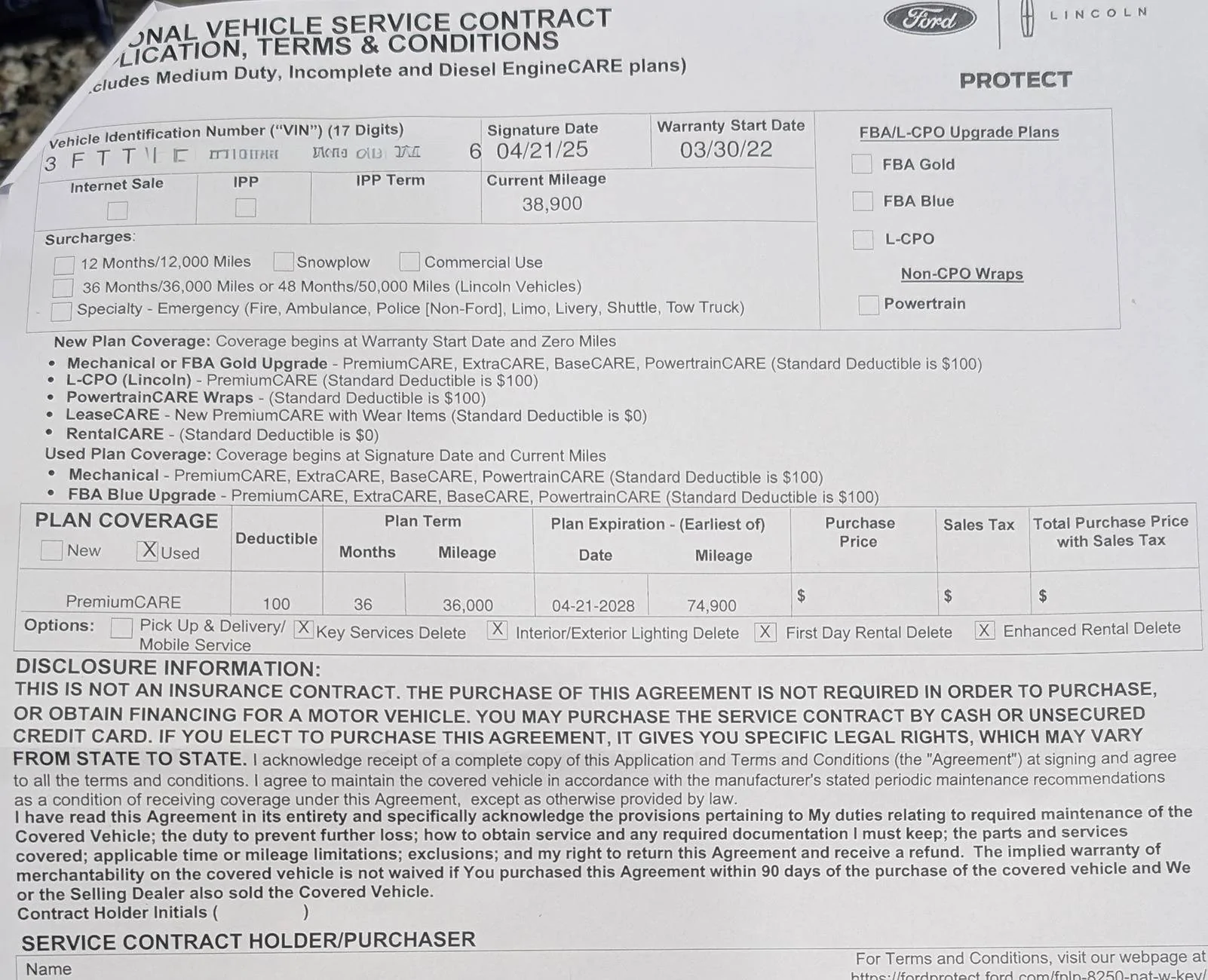Ford Maverick Free Extended Premium Care Warranty from Ford after Engine replacement. PXL_20250510_235711830~3