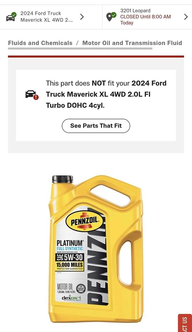 Ford Maverick 24 Eco XL NOT Compatible Oil Screenshot_20250509_060718_Chrom