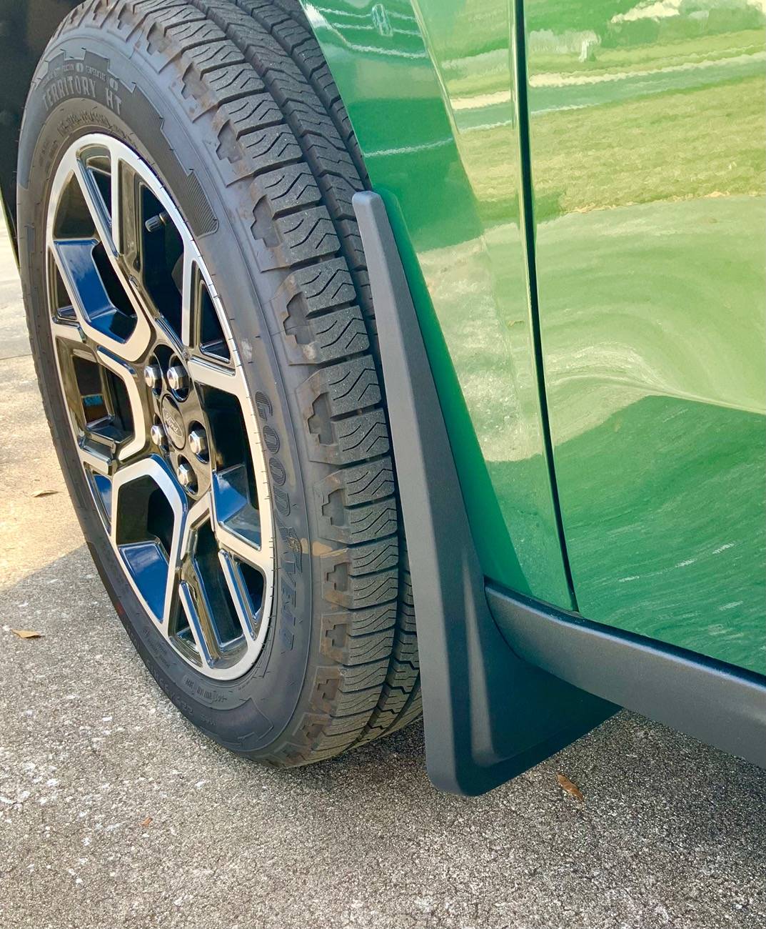 Ford Maverick Muslogy mud flaps installed IMG_4750