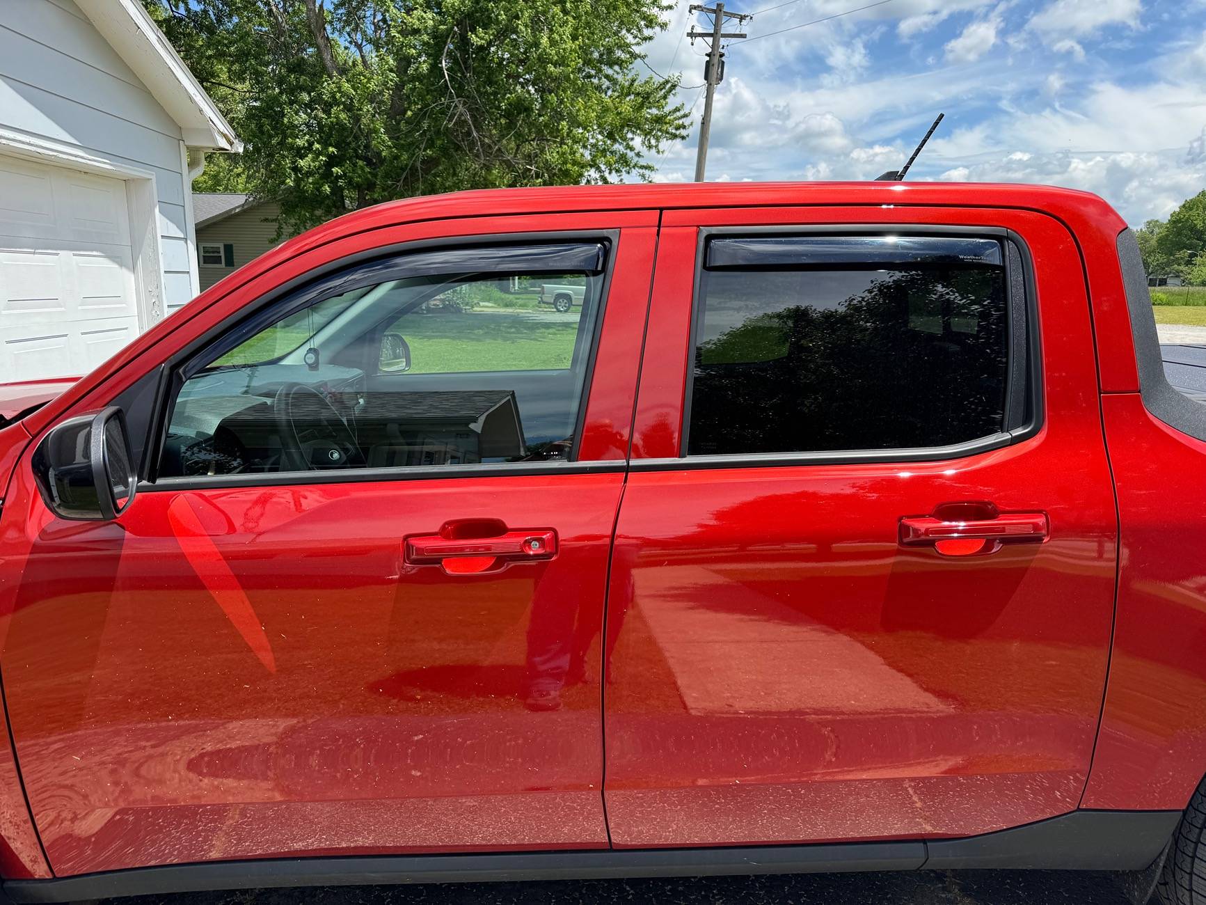 Ford Maverick Installed door sill kit and Weathertech window deflectors IMG_0355