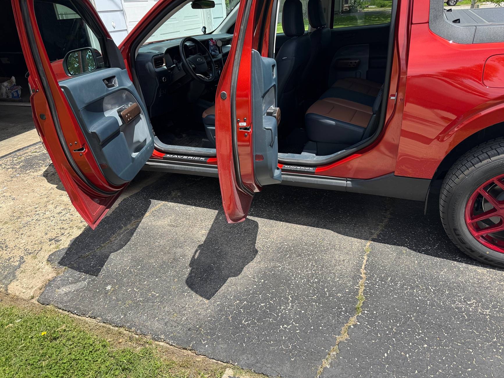 Ford Maverick Installed door sill kit and Weathertech window deflectors IMG_0354