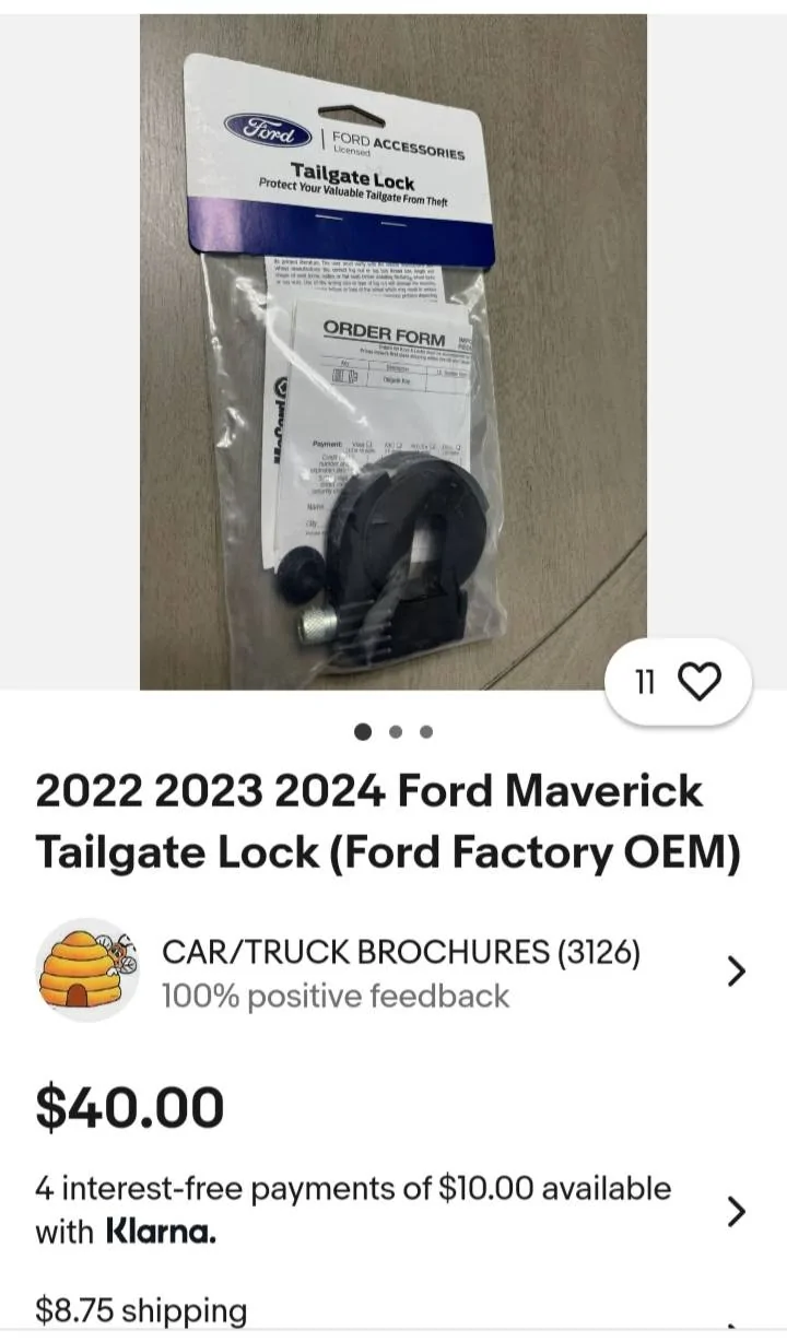 Ford Maverick Has anyone purchased and installed the ebay kit to install locking tailgate? 20250515_080516