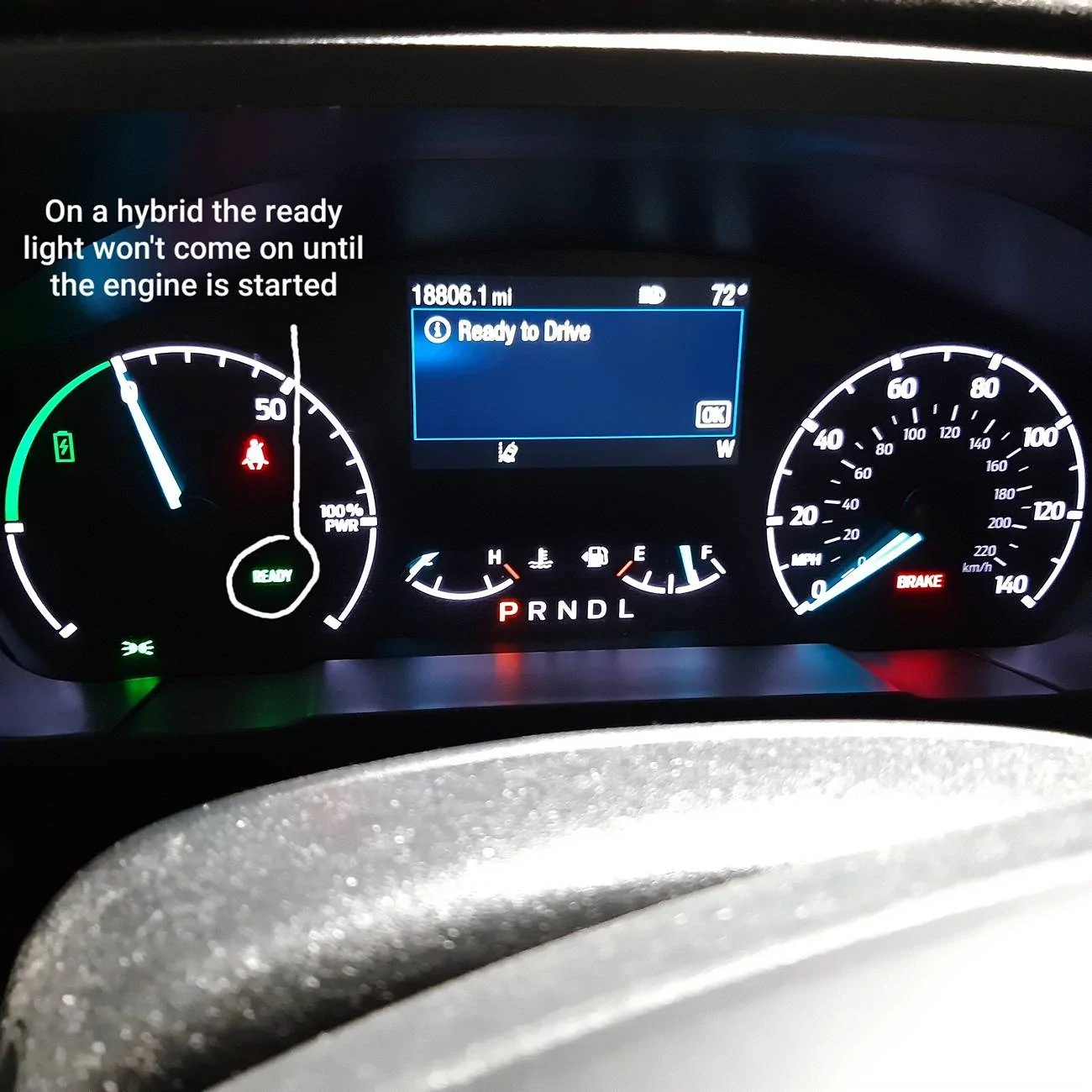 Ford Maverick Hybrid/electric system failure warning light on dash 20250516_081737