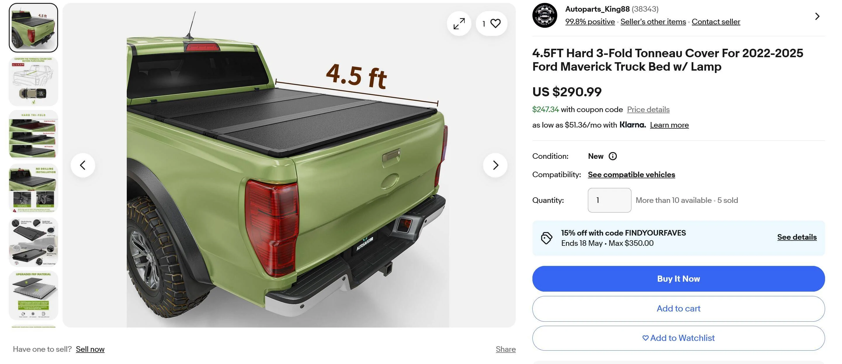 Ford Maverick Hard Fold Tonneau under $250 Screenshot 2025-05-17 at 12-38-44 4.5FT Hard 3-Fold Tonneau Cover For 2022-2025 Ford Maverick