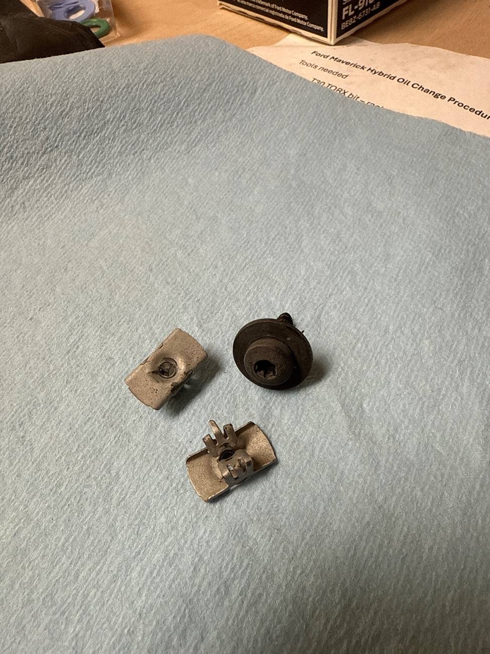Ford Maverick The clips that hold the trox screw which hold the bottom shield keep falling out… image