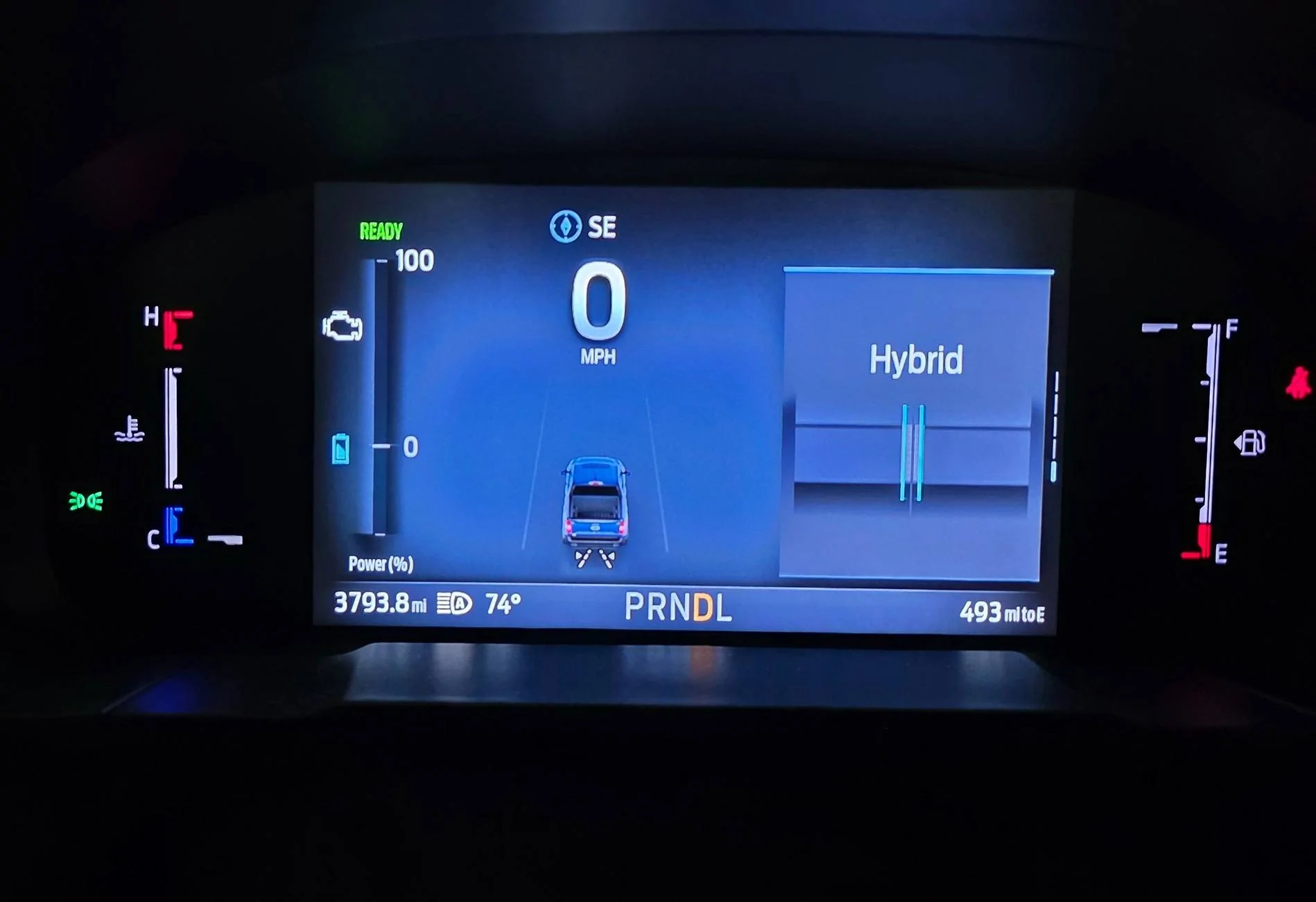 Ford Maverick EV coach as startup default. 2025 25 instrument cluster 