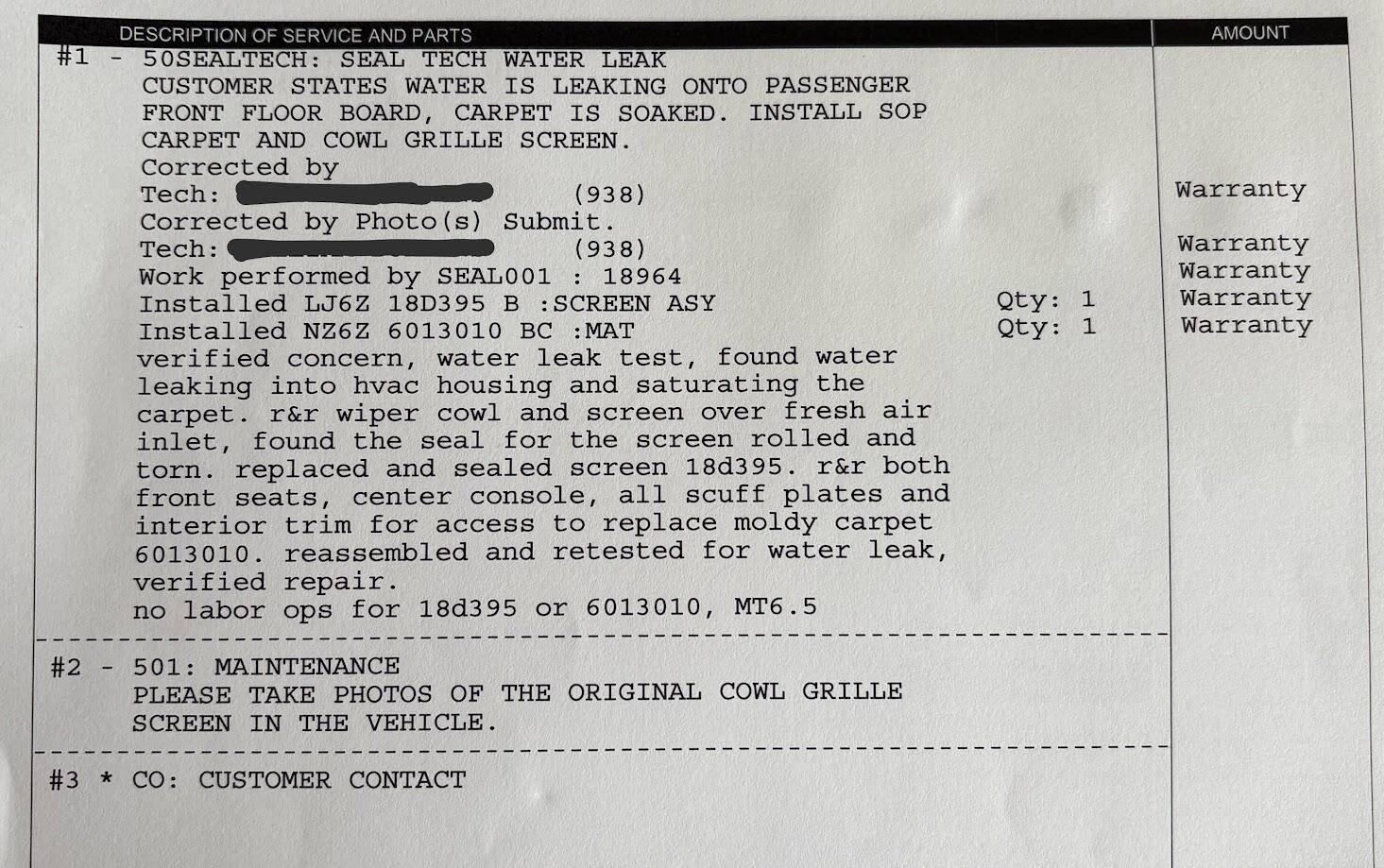 Ford Maverick Water leak in passenger side 1747959073126-pc