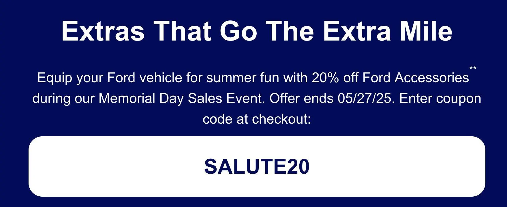 Ford Maverick 20% off discount code for Ford Accessories: SALUTE20 Screen Shot 2025-05-22 at 7.18.10 PM