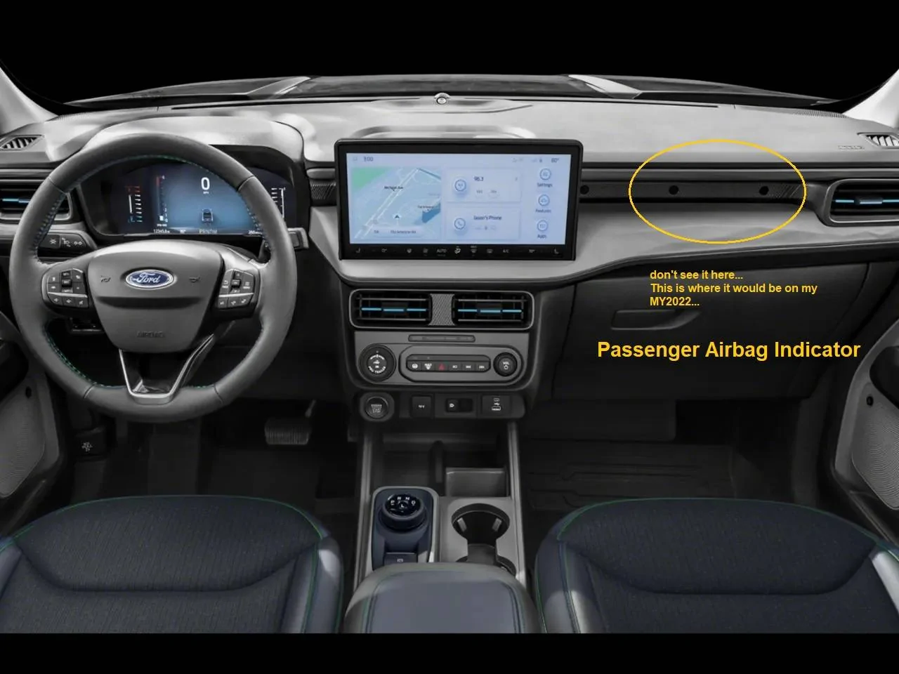 Ford Maverick Finally delivered and….stop sale 2025 Maverick dash_airbag