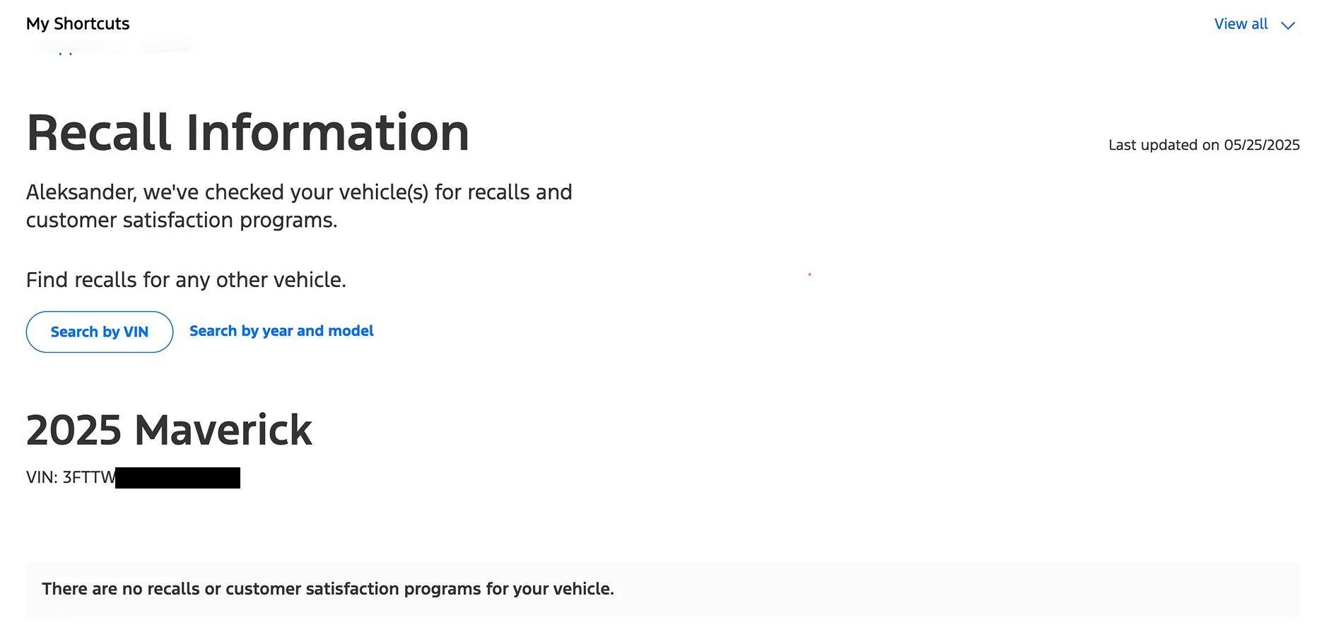 Ford Maverick Latest recall? Securing the passenger airbag disable indicator padi lamp to the instrument bezel Screenshot 2025-05-25 at 11.03.32 AM