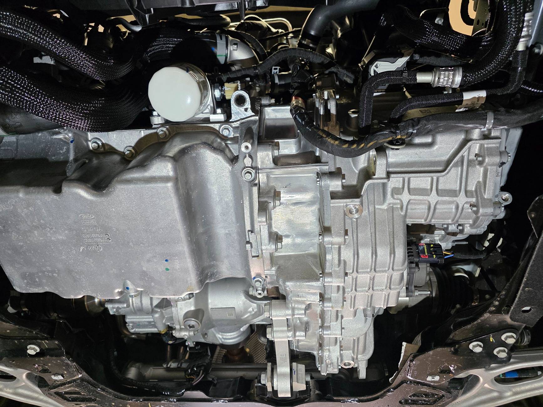 Ford Maverick 2025 Hybrid AWD underside pictures. Power unit