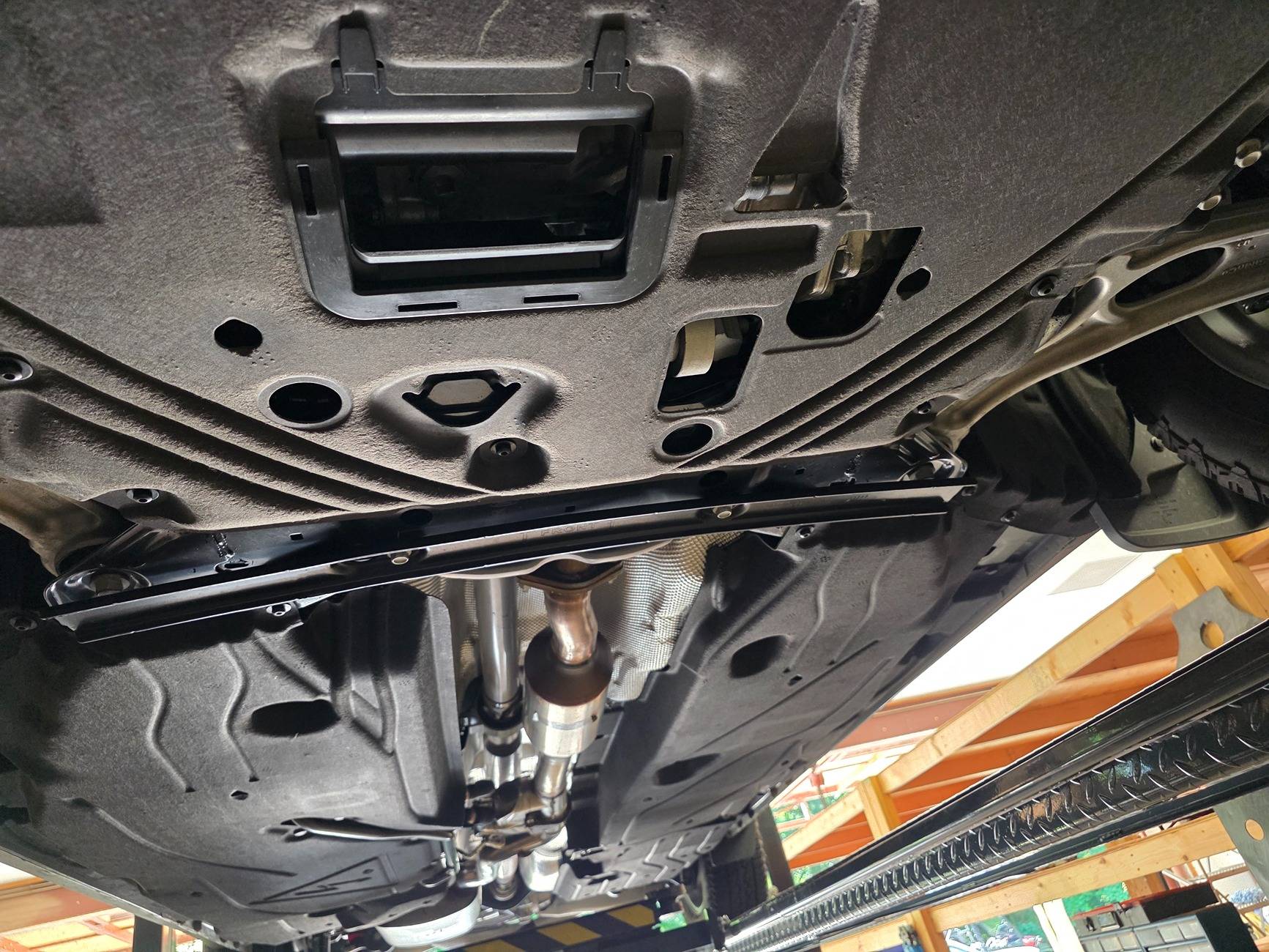 Ford Maverick 2025 Hybrid AWD underside pictures. PRU air scoo
