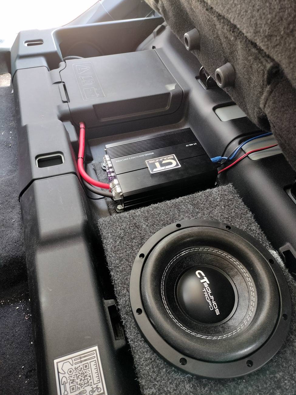 Ford Maverick Underseat Hybrid 8" Subwoofer install 2025-05-24 11.55.20