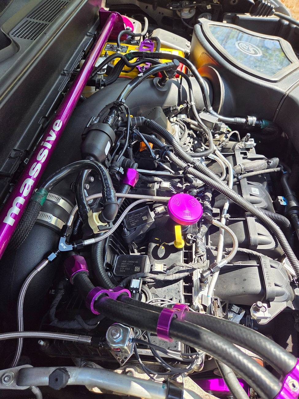 Ford Maverick 2.3 engine swap, methanol injection, wrap and new rims 20250418_133755