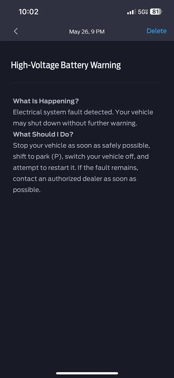 Ford Maverick 2025 Mav XL Hybrid and High-Voltage Battery Warning IMG_5400