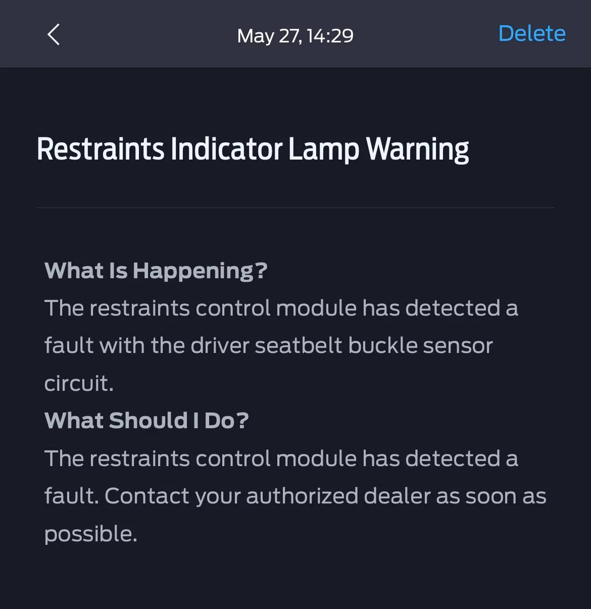Ford Maverick Seat belt buckle recall IMG_7676
