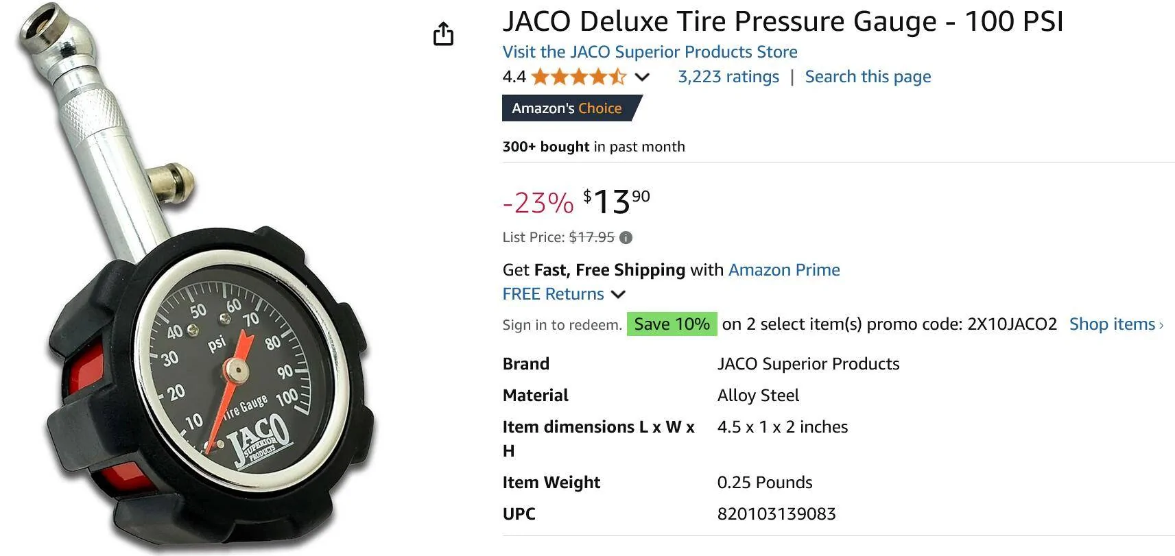 Ford Maverick Tire Pressure & TPMS - What's Your Average Reading? Screenshot 2025-05-31 at 18-43-51 Amazon.com JACO Deluxe Tire Pressure Gauge - 100 PSI Automo