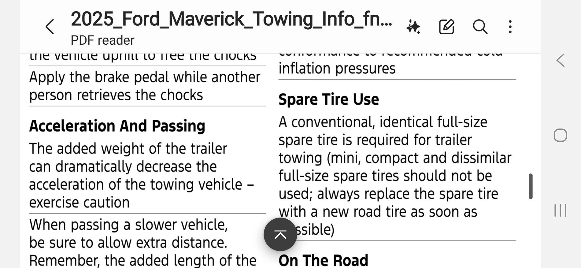 Ford Maverick Full size spare tire Screenshot_20250601_080512_Samsung Notes