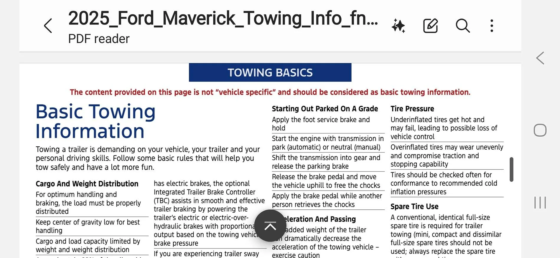 Ford Maverick SO, YOU WANT TO TOW A TRAILER, EH? Screenshot_20250601_080524_Samsung Notes