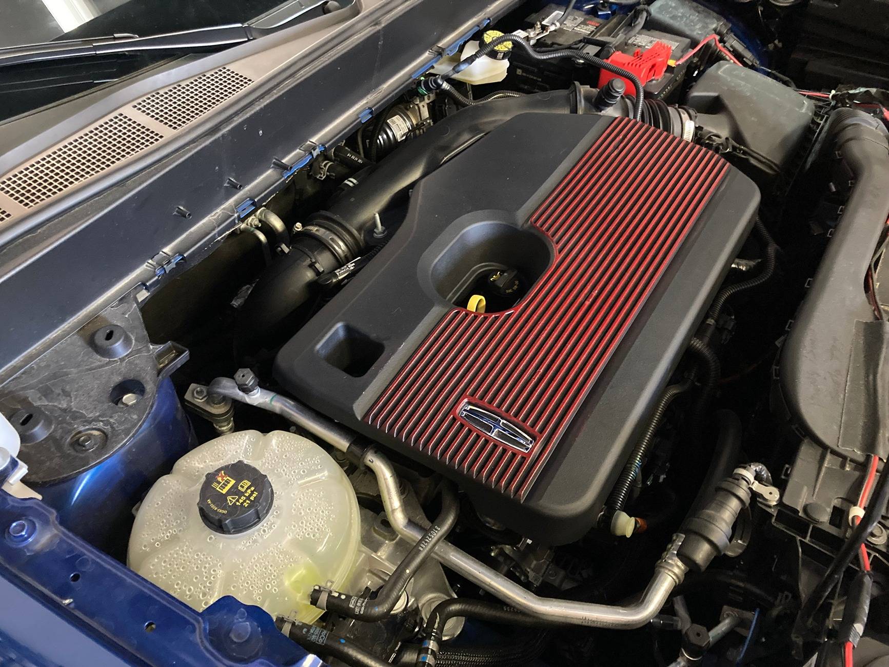 Ford Maverick Installed  Lincoln engine cover on 2022 Maverick IMG_2315.JPG