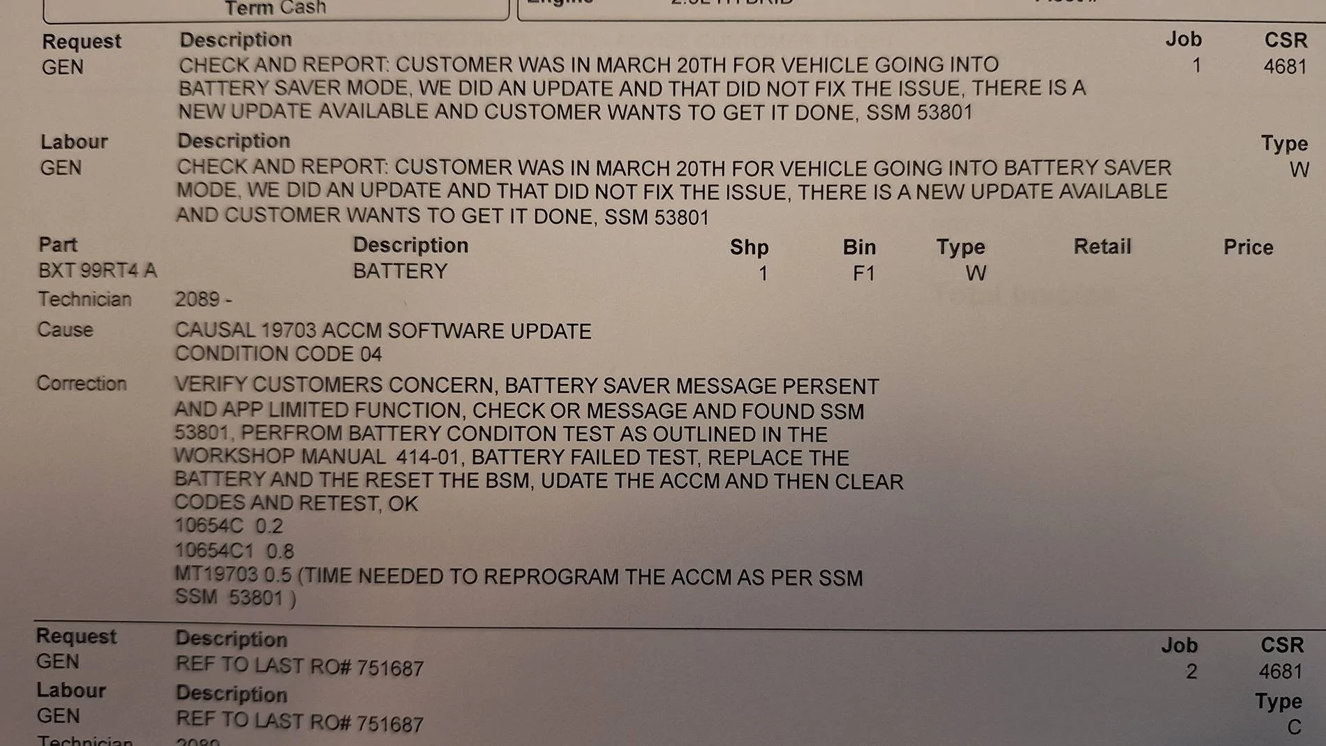 Ford Maverick Dead Battery fix in 1st Quarter by Ford not solved yet. 20250602_123002