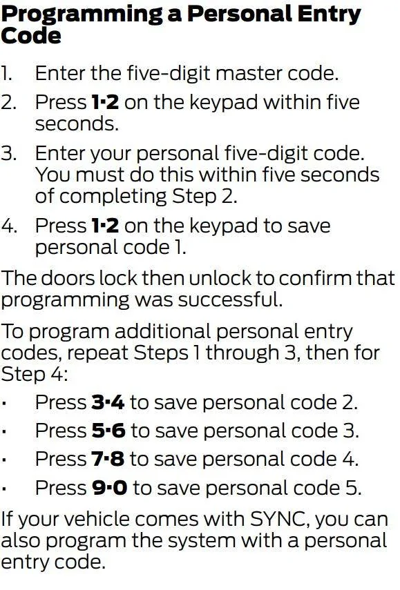 Ford Maverick Keypad not functioning Capture1