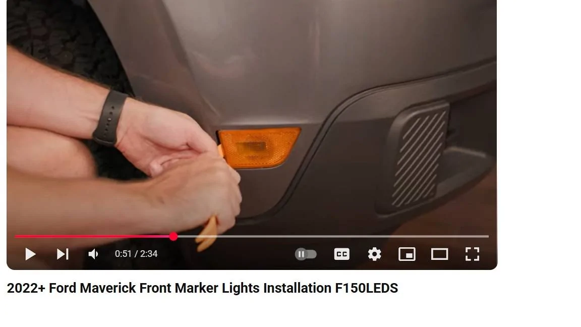 Ford Maverick Clear Side Marker Lens and LASFIT Side Marker LED Bulb installed! Ford Maverick Front Marker Lights Installation F150LEDS