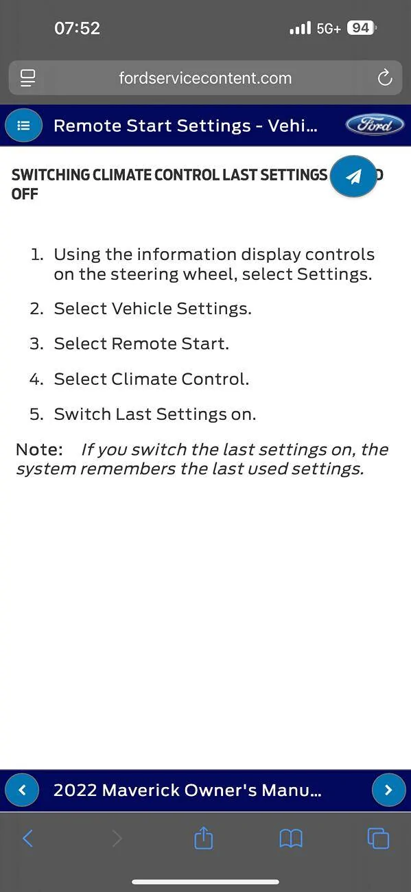 Ford Maverick How to stop automatic AC on at startup? IMG_0403