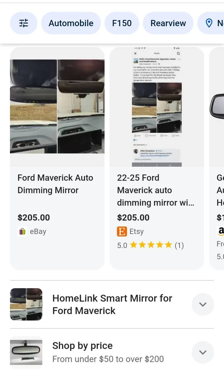 Ford Maverick Driver side Visor with door opener buttons 20250606_065458