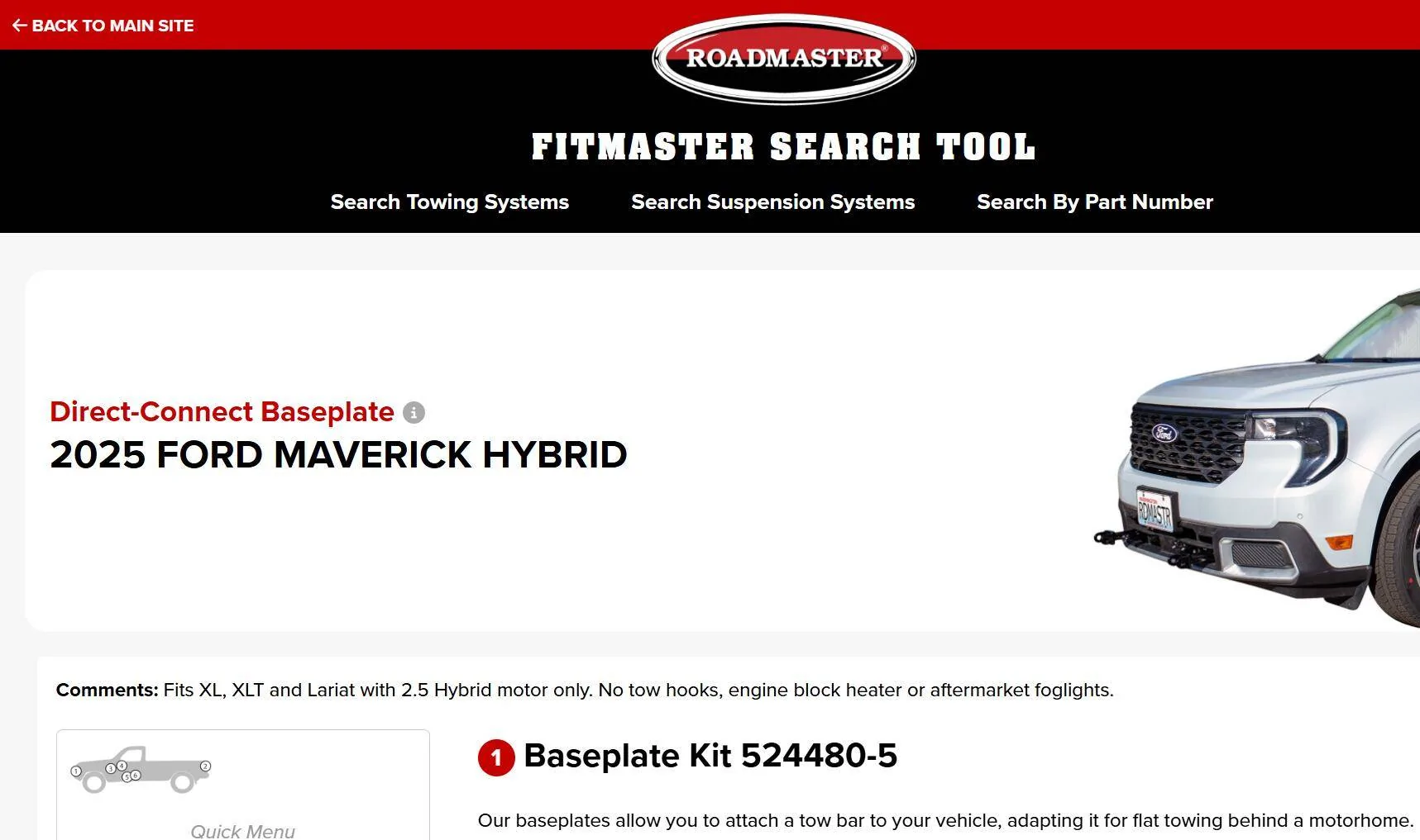 Ford Maverick Blue Ox vs. Roadmaster - Specifically for 2025 1749265471027-gl