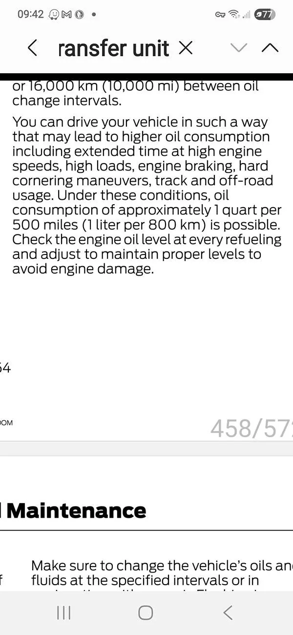 Ford Maverick What's your oil consumption like? Screenshot_20250607_094211_Samsung Notes