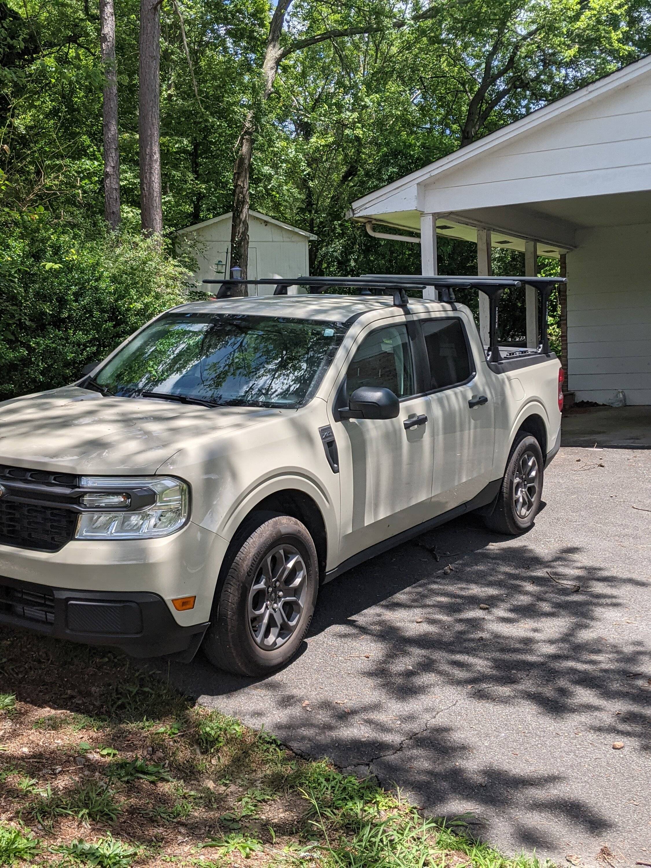 Ford Maverick Roof rack, elevated bed rack, tonneau cover installed 2024 XLT MAV