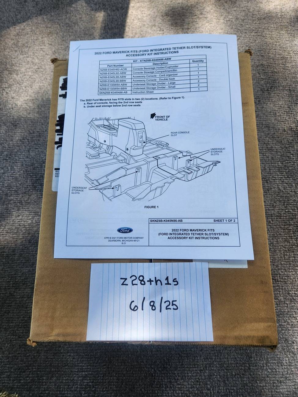 Ford Maverick Ford Fits 8 Piece Interior Organizer Kit 20250608_101900