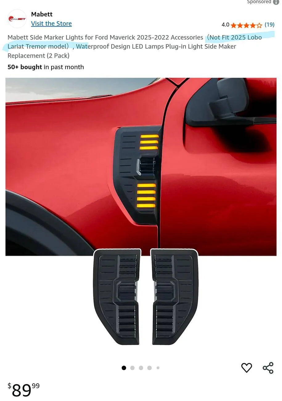 Ford Maverick Mabett | Upgraded Side Marker Lights Available Now! Screenshot_20250608-133031